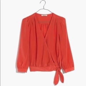 Madewell Silk Wrap Top